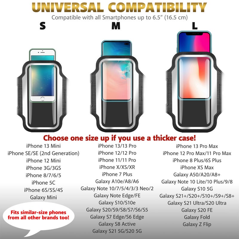 TRIBE Running Phone Holder Armband. iPhone & Galaxy Cell Phone Sports Arm Bands for Women, Men, Runners, Jogging, Walking, Exercise & Gym Workout. Fits All Smartphones. Adjustable Strap, CC/Key Pocket - Image 4